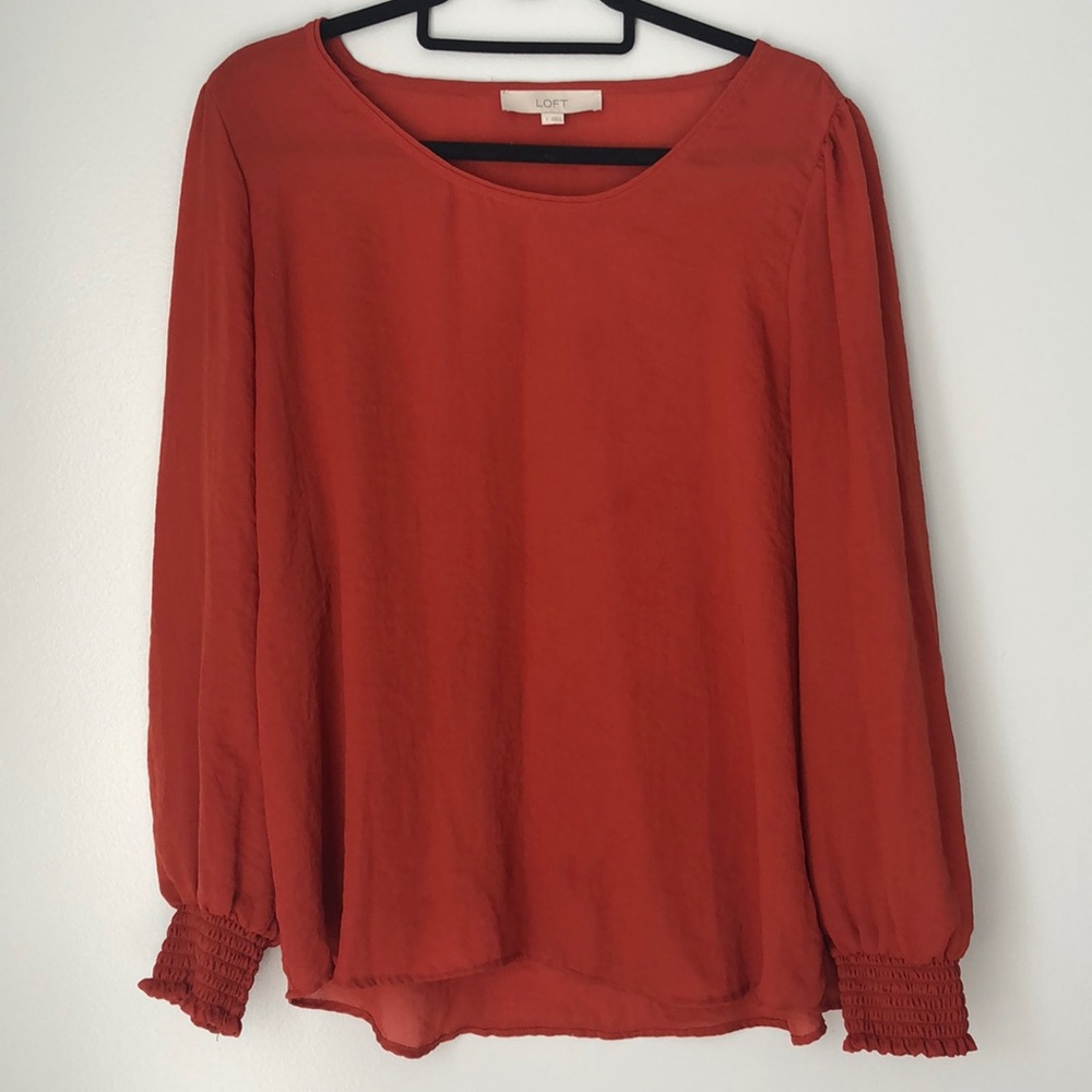 LOFT Orange blouse size Large